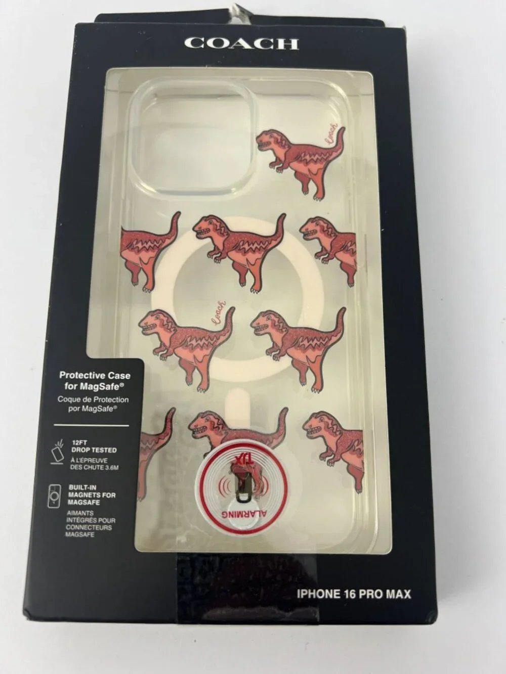 Coach Rexy Glitter Red Dinosaur iPhone 16 Pro Max Protective MagSafe Phone Case - Picture 4 of 8